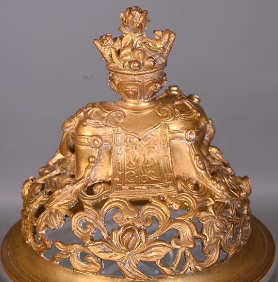 “Gourd” bowl, engraved crystal and gilt bronze-6