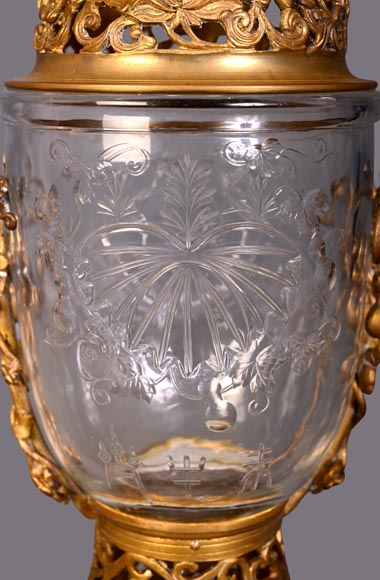 “Gourd” bowl, engraved crystal and gilt bronze-7