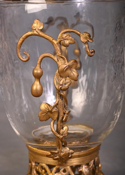 “Gourd” bowl, engraved crystal and gilt bronze-9