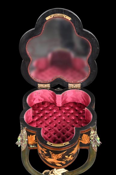 Polylobed work table with insects and butterflies-2