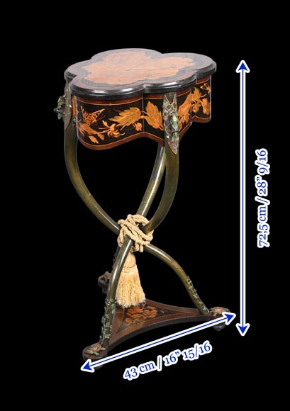Polylobed work table with insects and butterflies-14