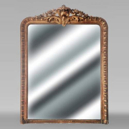 Louis XV style gilt trumeau with floral decoration