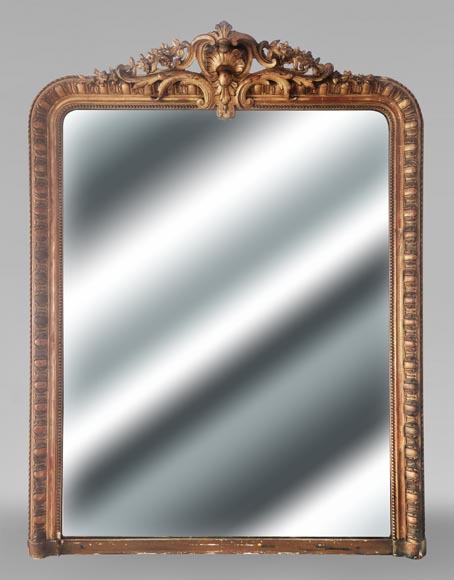 Louis XV style gilt trumeau with floral decoration-0