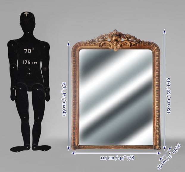 Louis XV style gilt trumeau with floral decoration-6