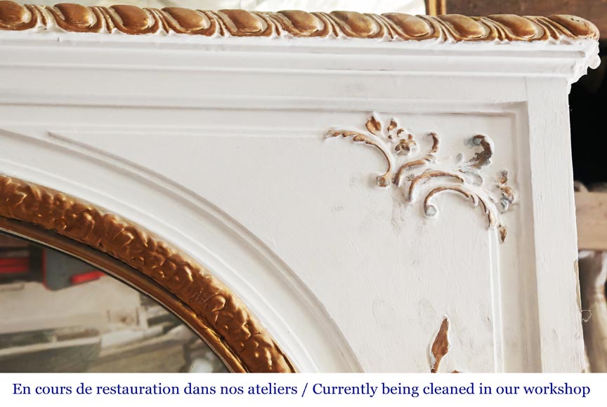 Louis XV style trumeau decorated with a shell in gilt paint-4