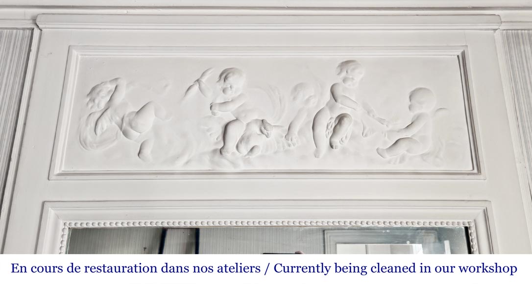 Louis XVI style trumeau with putti decoration-1