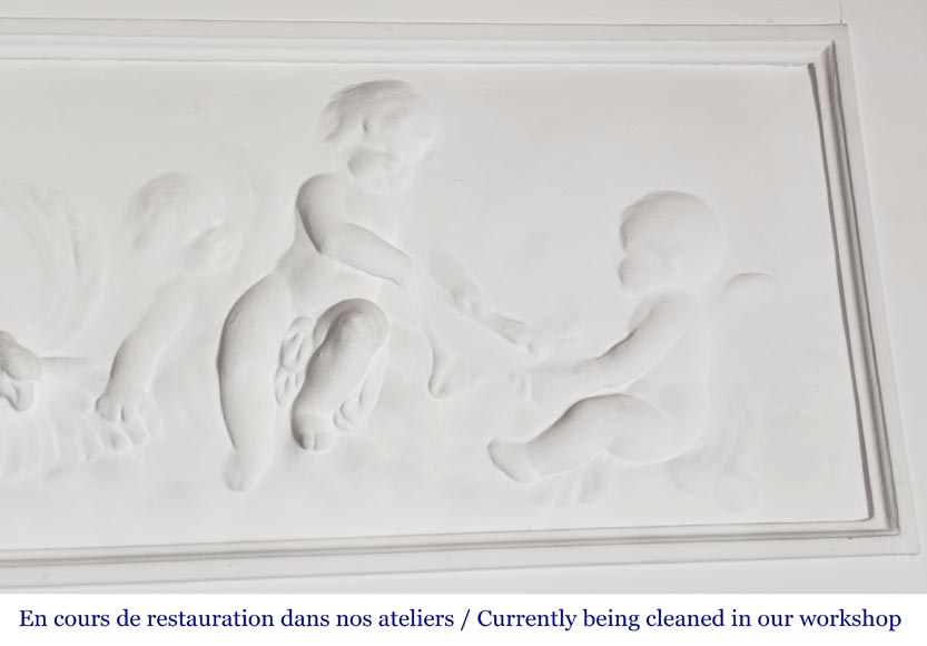 Louis XVI style trumeau with putti decoration-2