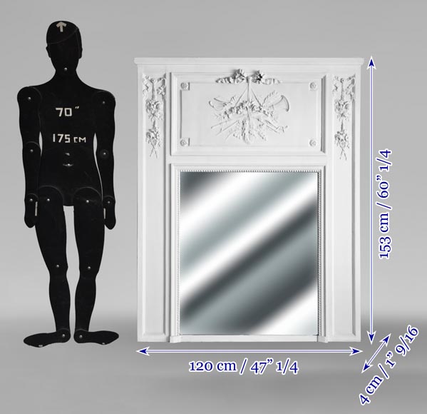 Louis XVI style trumeau with floral decoration Louis XVI style trumeau with floral decoration-5