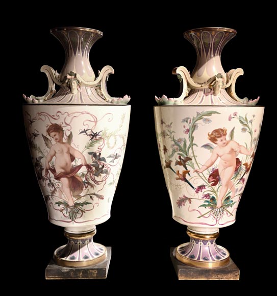 Sèvres Manufactory, Pair of Rhodes vases commissioned by the Household of Emperor Napoleon III-0