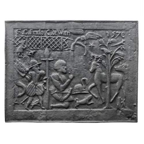 “The Conversion of Saint Hubert” Large modern cast iron fireplace plaque