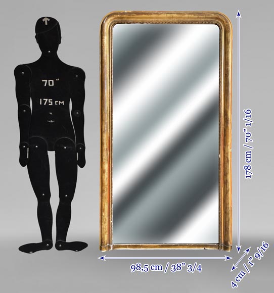 Gilded Louis XVI style trumeau with pearl thread-7