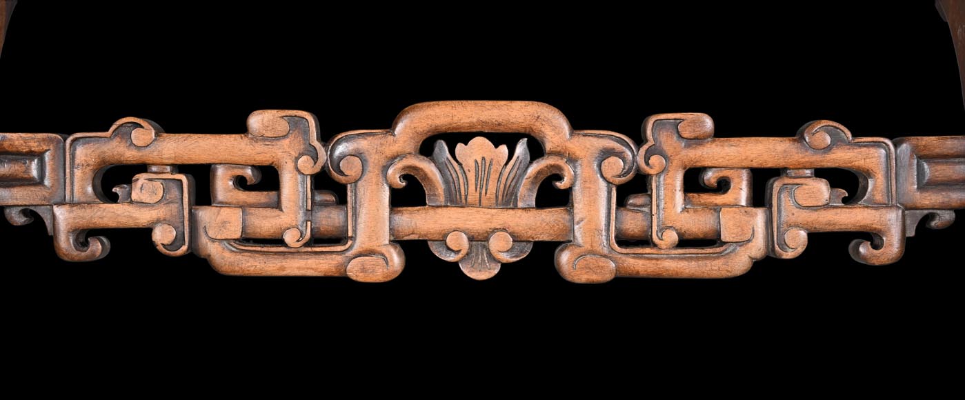 The Crystal Staircase (after), Large Japanese-style carved wooden bench with lion and Foo dog heads The Crystal Staircase (after), Large Japanese-style carved wooden bench with lion and Foo dog heads-10