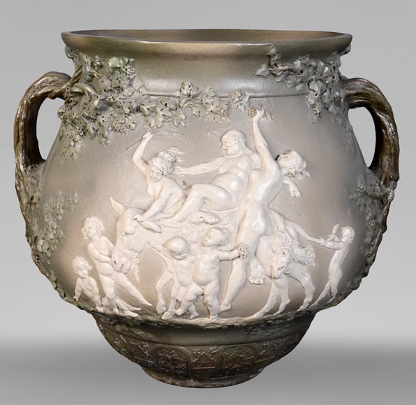 Louis Robert Carrier-Belleuse, “Bacchus and Ariadne at Naxos” Faience -0