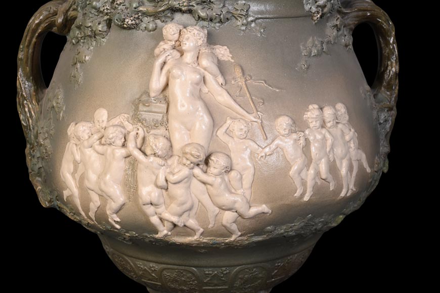 Louis Robert Carrier-Belleuse, “Bacchus and Ariadne at Naxos” Faience -16