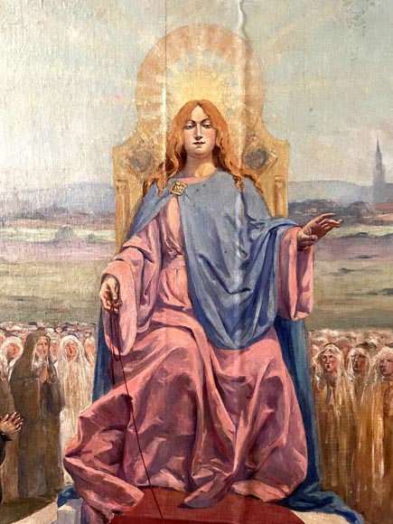Charles-Édouard MAUGENDRE-VILLERS (1852-1922), Votive Triptych to the Virgin Mary, Protector against the Plague Charles-Édouard MAUGENDRE-VILLERS (1852-1922), Votive Triptych to the Virgin Mary, Protector against the Plague-4