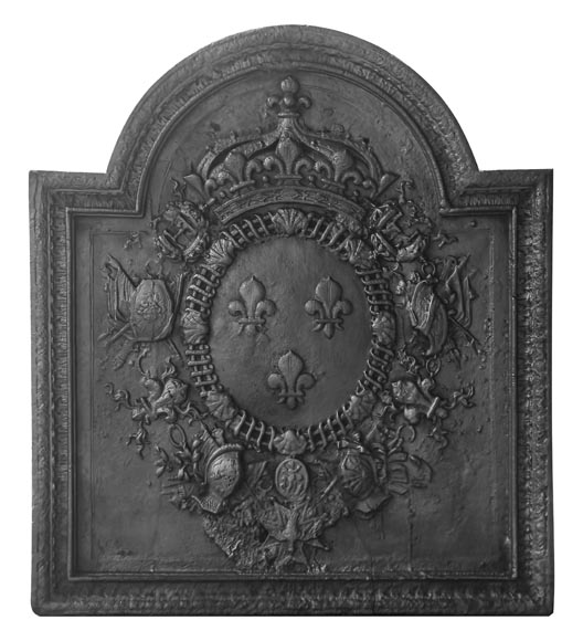 Fireplace plaque bearing the arms of France and the crowned H Fireplace plaque bearing the arms of France and the crowned H-0