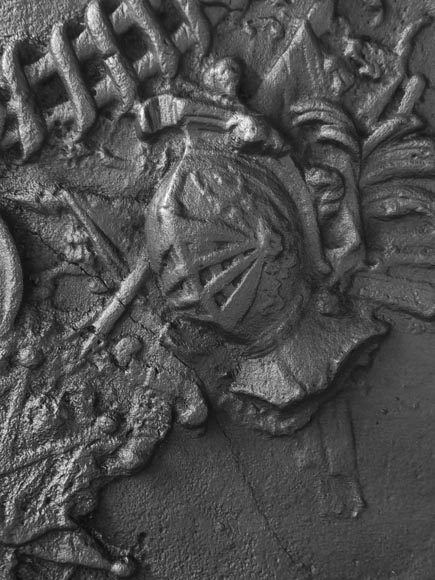 Fireplace plaque bearing the arms of France and the crowned H Fireplace plaque bearing the arms of France and the crowned H-8