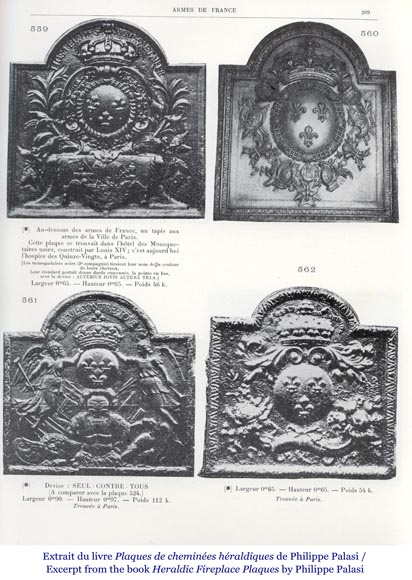 Fireplace plaque bearing the arms of France and the crowned H Fireplace plaque bearing the arms of France and the crowned H-10