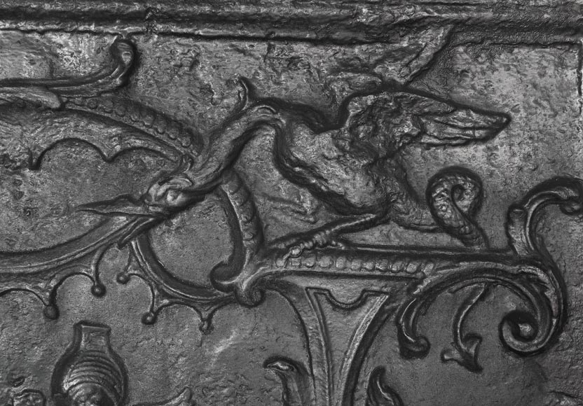 18th-century fireback featuring a chinoiserie design-5