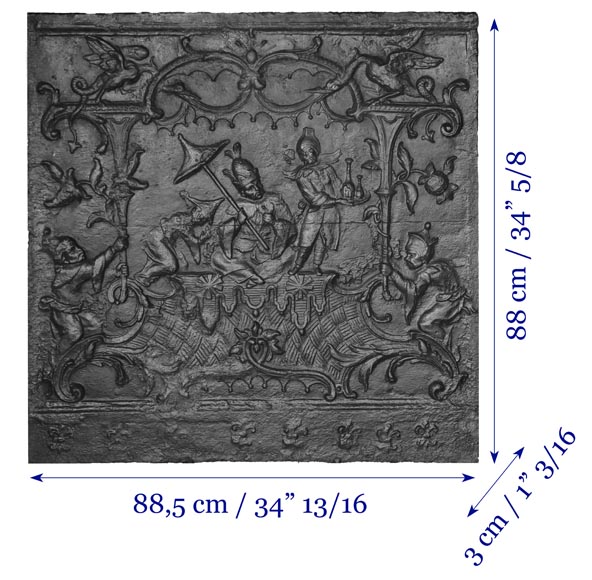 18th-century fireback featuring a chinoiserie design-12