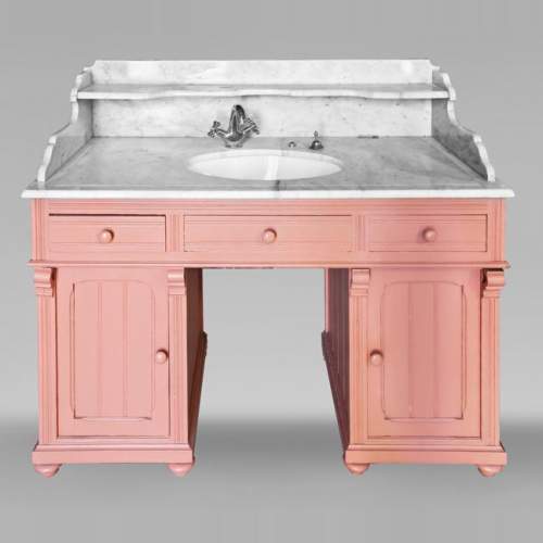 Napoleon III style washstand in marble and painted wood