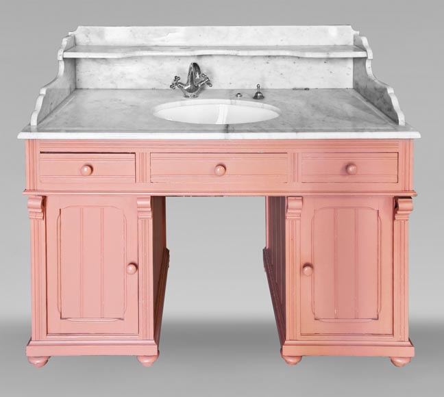 Napoleon III style washstand in marble and painted wood Napoleon III style washstand in marble and painted wood-0