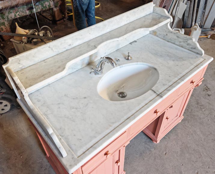 Napoleon III style washstand in marble and painted wood Napoleon III style washstand in marble and painted wood-3