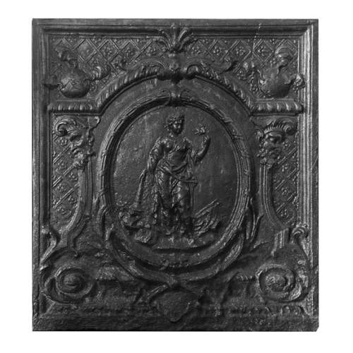 Fireback decorated with an allegory of fire