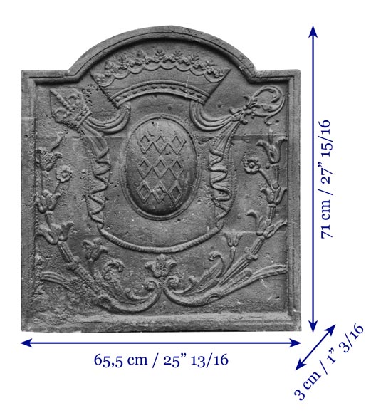 Fireback with geometric coat of arms Fireback with geometric coat of arms-10