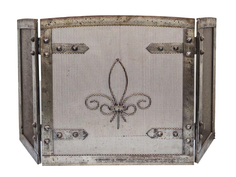 Modern spark screen decorated with a fleur-de-lis-0