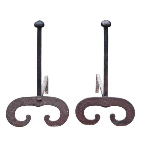Pair of cast-iron andirons