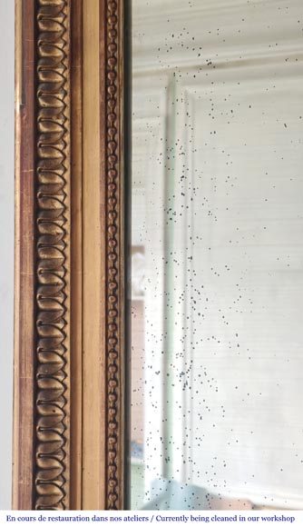 Richly decorated Louis XVI style gilt trumeau mirror Richly decorated Louis XVI style gilt trumeau mirror-3
