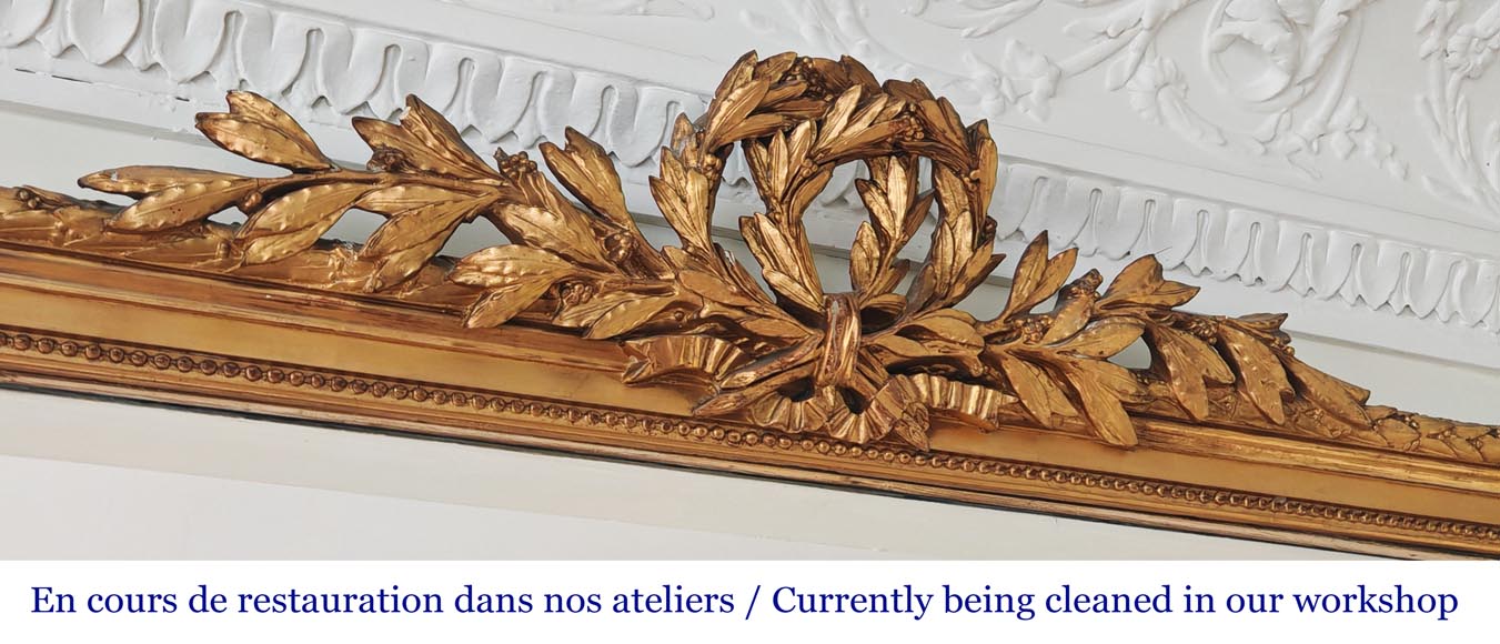  Louis XVI-style gilded pier-glass frame with a double laurel wreath motif-2