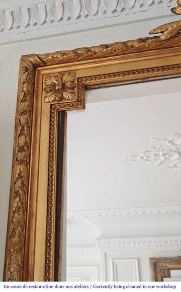  Louis XVI-style gilded pier-glass frame with a double laurel wreath motif-3