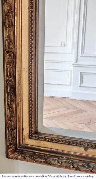  Louis XVI-style gilded pier-glass frame with a double laurel wreath motif-5