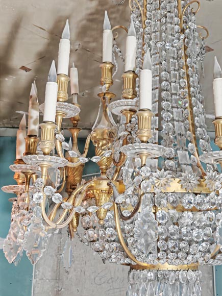 Gilt-bronze chandelier decorated with crystals Gilt-bronze chandelier decorated with crystals-1