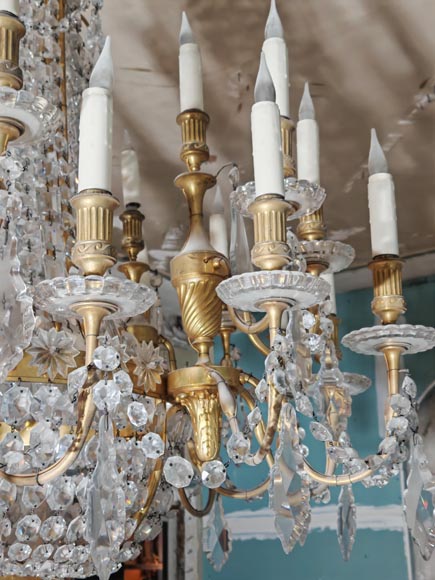 Gilt-bronze chandelier decorated with crystals Gilt-bronze chandelier decorated with crystals-2
