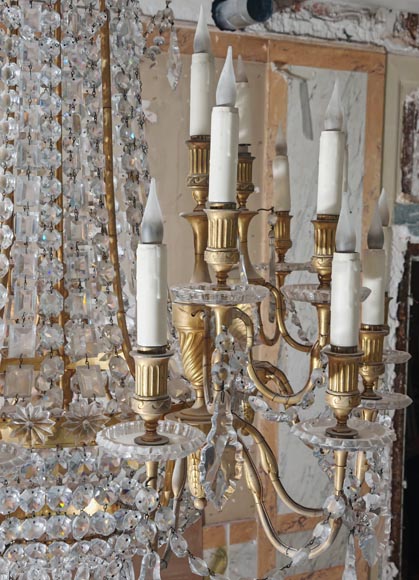Gilt-bronze chandelier decorated with crystals Gilt-bronze chandelier decorated with crystals-3