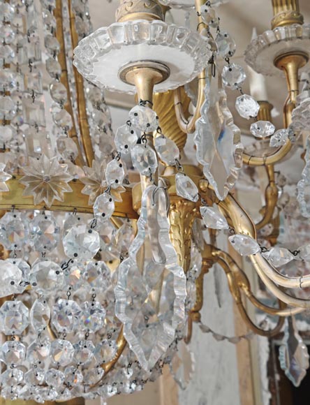 Gilt-bronze chandelier decorated with crystals Gilt-bronze chandelier decorated with crystals-4