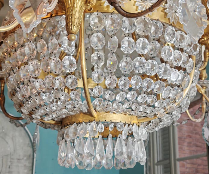 Gilt-bronze chandelier decorated with crystals Gilt-bronze chandelier decorated with crystals-9