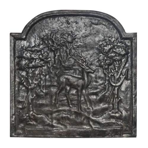 Small fireplace backplate featuring a stag, evoking the hunt