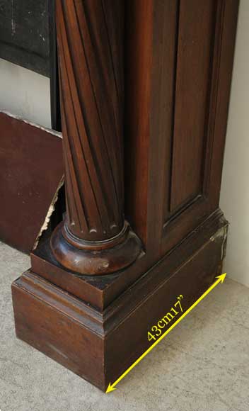 Antique Walnut hooded mantel from the 19th century-10