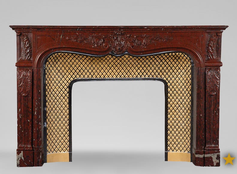 19th Century Red Griotte Marble Mantel Marble