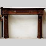 Antique oak mantel from the 19th century