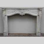 Louis XV style Carrara marble mantel