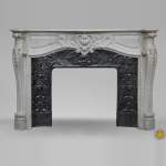 Louis XV style Carrara marble mantel