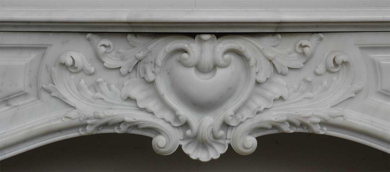 Louis XV style Carrara marble mantel-1