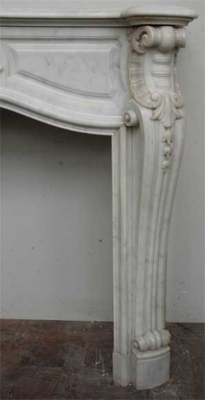 Louis XV style Carrara marble mantel-3