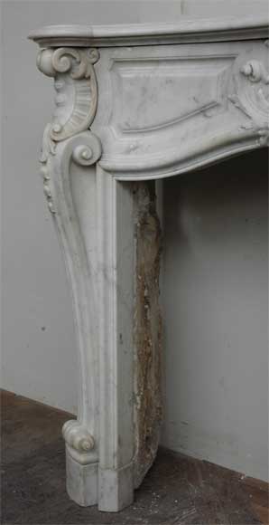 Louis XV style Carrara marble mantel-4