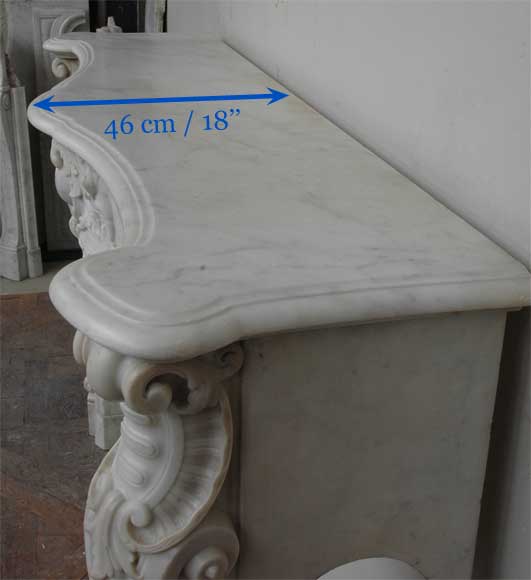 Louis XV style Carrara marble mantel-9